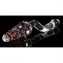 8.07in Glass Clear Spiked Big Double Sided Dildo For Clitoral Stimulation