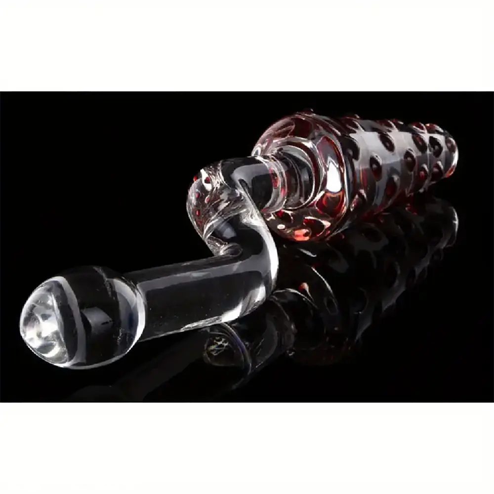 8.07in Glass Clear Spiked Big Double Sided Dildo For Clitoral Stimulation