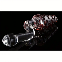 8.07in Glass Clear Spiked Big Double Sided Dildo For Clitoral Stimulation