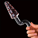 8.07in Glass Clear Spiked Big Double Sided Dildo For Clitoral Stimulation