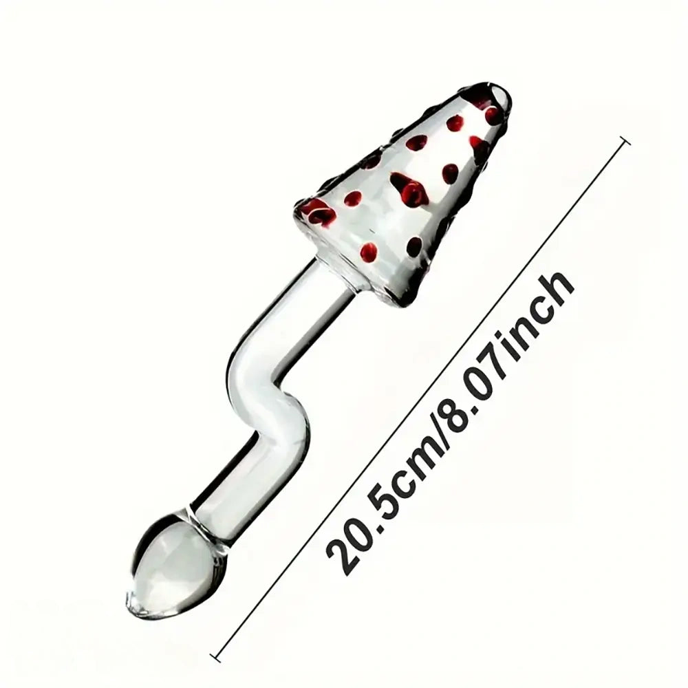 8.07in Glass Clear Spiked Big Double Sided Dildo For Clitoral Stimulation