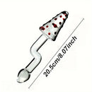 8.07in Glass Clear Spiked Big Double Sided Dildo For Clitoral Stimulation