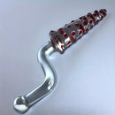 8.07in Glass Clear Spiked Big Double Sided Dildo For Clitoral Stimulation