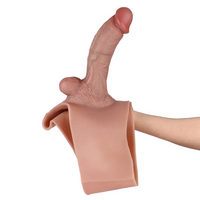 8.07in Hollow Penis Dildo Sleeve Silicone Soft Pants For Penis Thicken Supplies