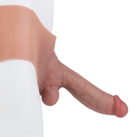 8.07in Hollow Penis Dildo Sleeve Silicone Soft Pants For Penis Thicken Supplies
