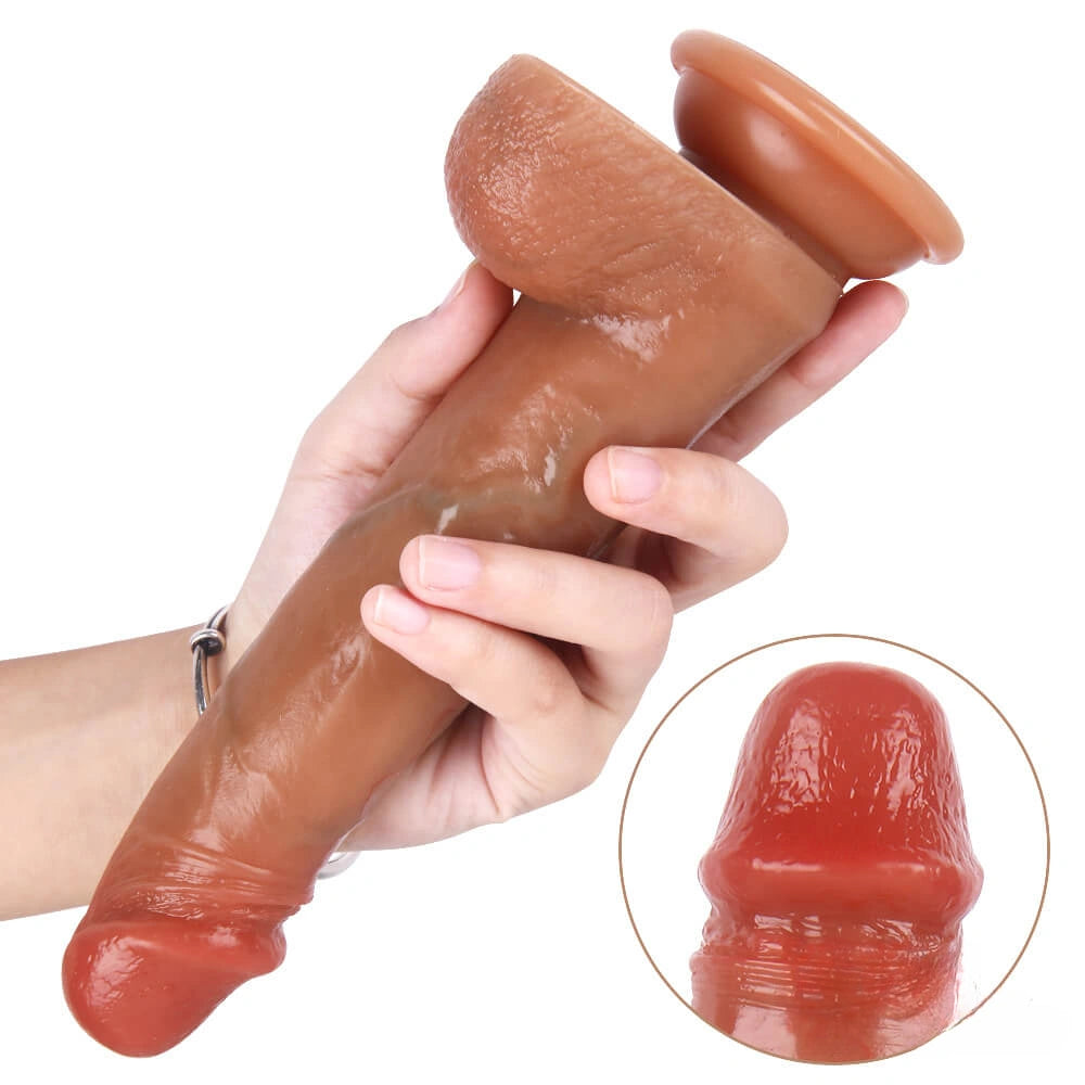 8.07in Hot Women Rides Dildo Love Toy With Blue Veins Sex Toy