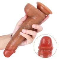 8.07in Hot Women Rides Dildo Love Toy With Blue Veins Sex Toy