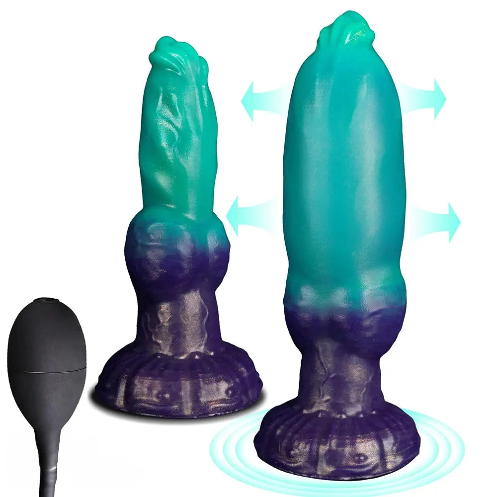 8.07in Knot Fantasy Inflatable Dildo With Suction Cup Women Masturbator