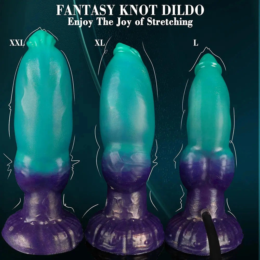 8.07in Knot Fantasy Inflatable Dildo With Suction Cup Women Masturbator