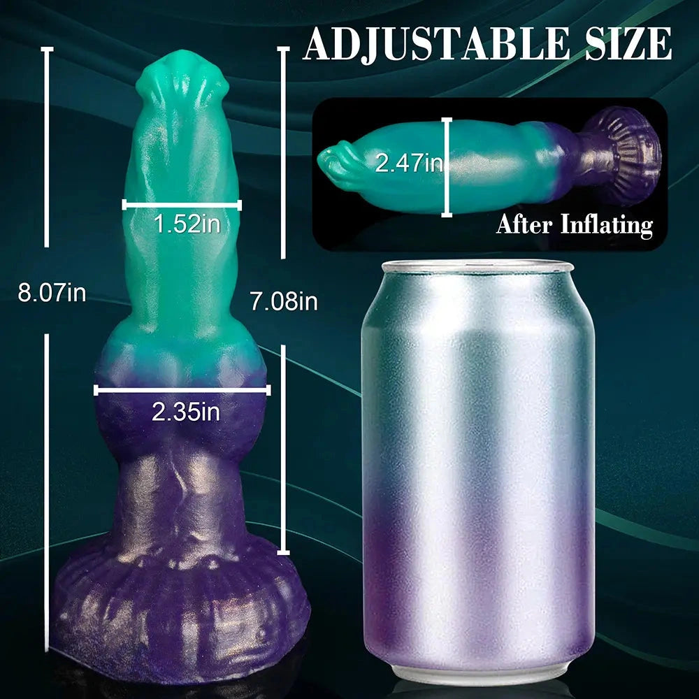 8.07in Knot Fantasy Inflatable Dildo With Suction Cup Women Masturbator