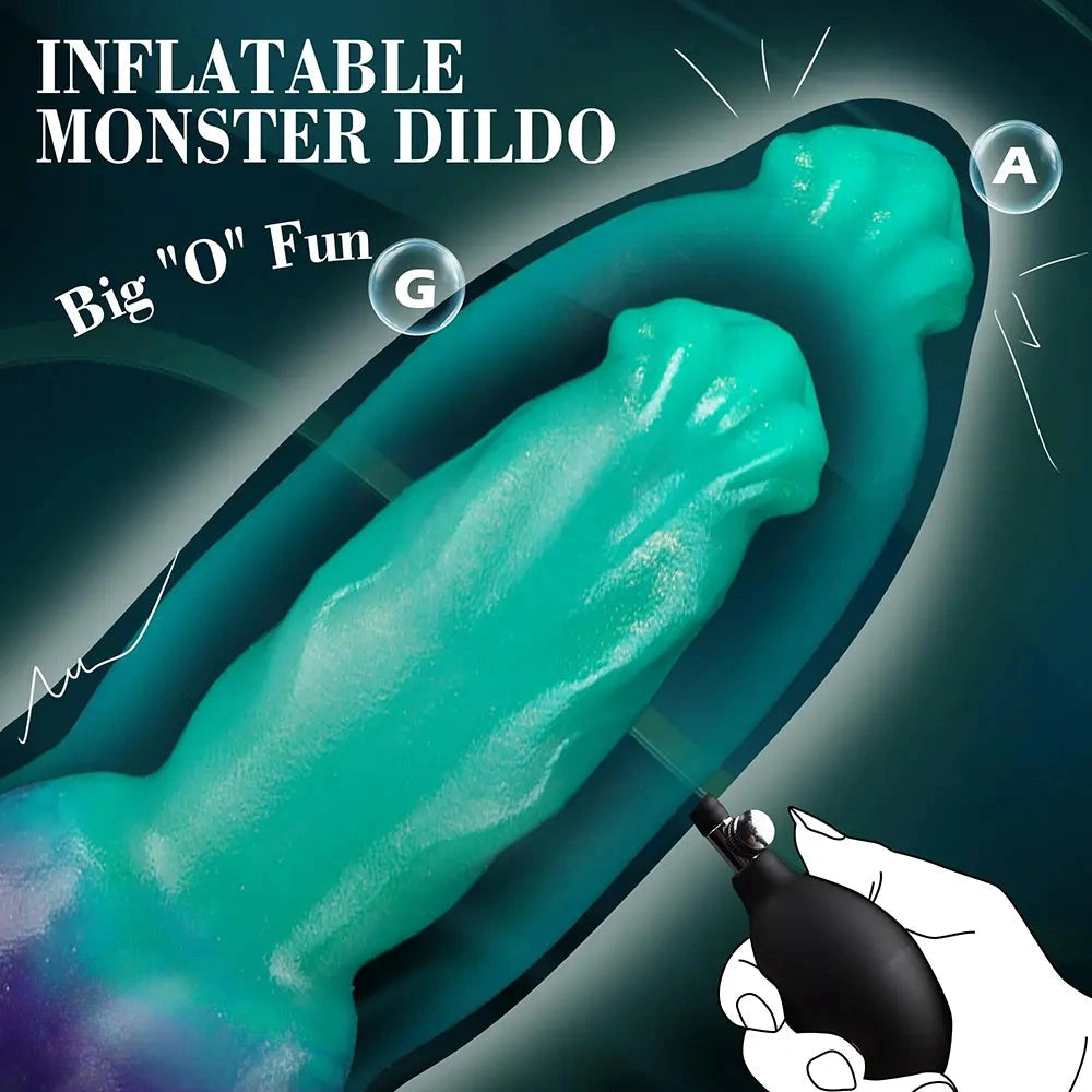 8.07in Knot Fantasy Inflatable Dildo With Suction Cup Women Masturbator