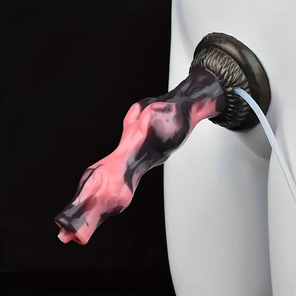 8.07in Luminous Squirting Knot Animal Big Silicone Soft Dildo For Anal Play