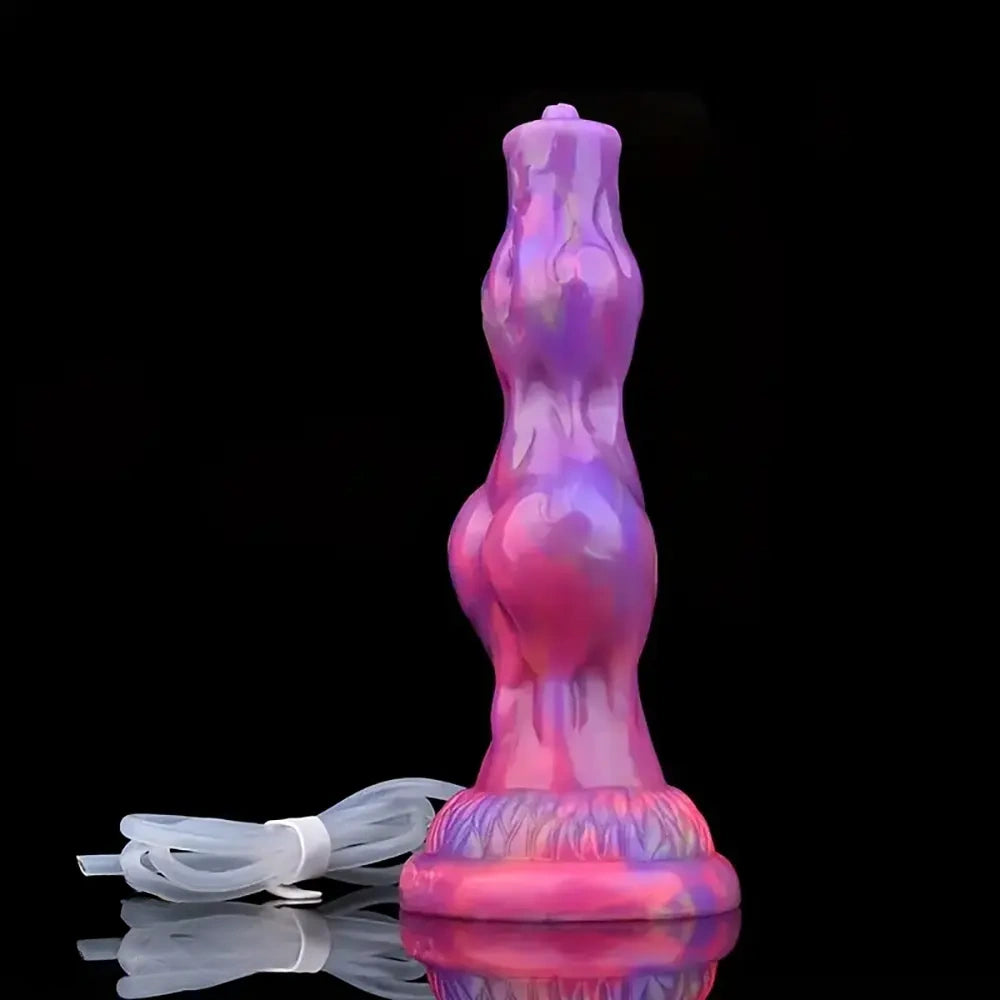 8.07in Luminous Squirting Knot Animal Big Silicone Soft Dildo For Anal Play