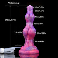 8.07in Luminous Squirting Knot Animal Big Silicone Soft Dildo For Anal Play