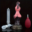 8.07in Luminous Squirting Knot Animal Big Silicone Soft Dildo For Anal Play
