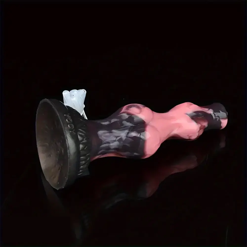 8.07in Luminous Squirting Knot Animal Big Silicone Soft Dildo For Anal Play