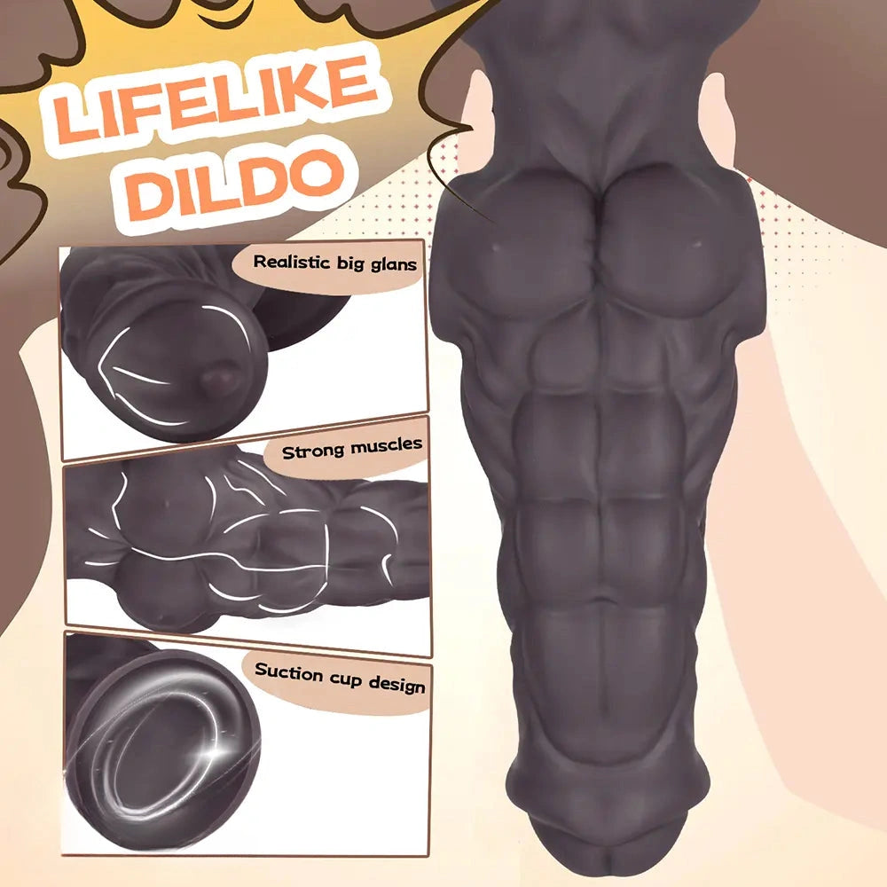 8.07in Muscle Fantasy Silicone Dildo Adult Entertainment Cock Love Toy