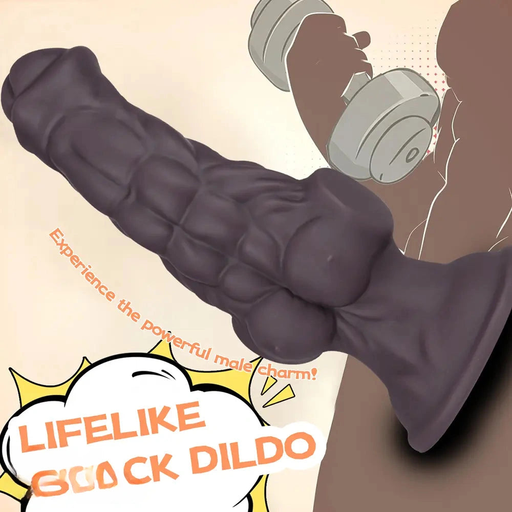 8.07in Muscle Fantasy Silicone Dildo Adult Entertainment Cock Love Toy