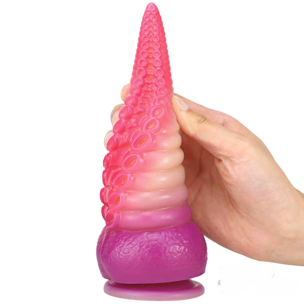 8.07in Octopus Tentacle Animal Fantasy Ombre Thick Dildo