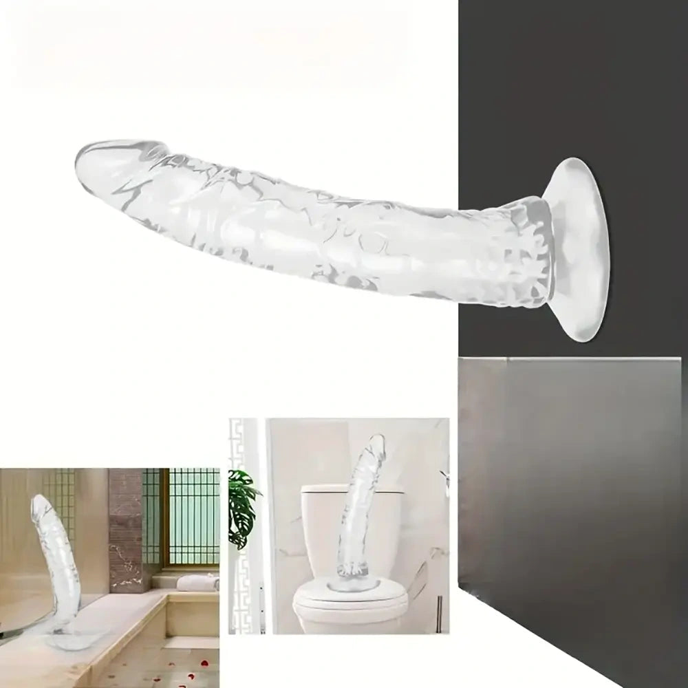 8.07in PVC Suction Cup Dildo Anal Masturbator For G-Spot Anal Game