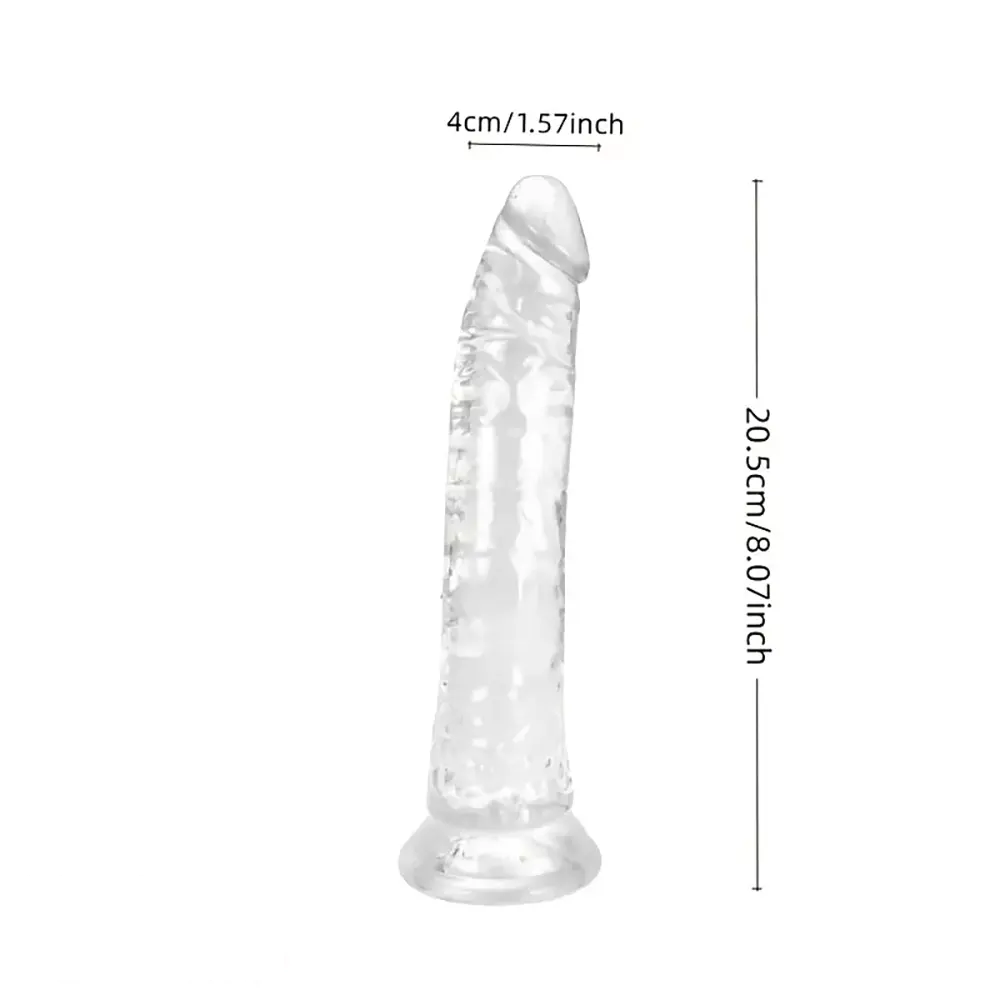 8.07in PVC Suction Cup Dildo Anal Masturbator For G-Spot Anal Game