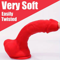 8.07in Real Lifelike Veins Texture Big Silicone Soft Male Female Dildo