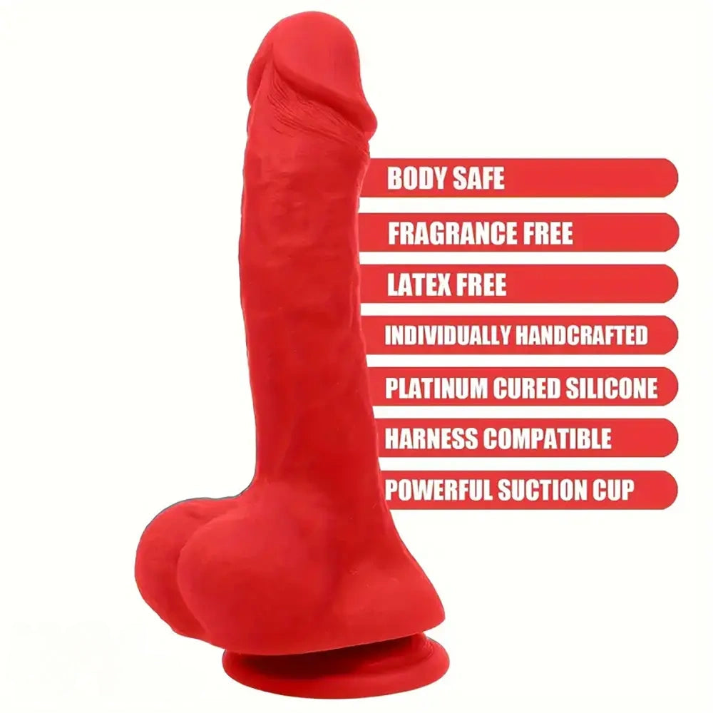 8.07in Real Lifelike Veins Texture Big Silicone Soft Male Female Dildo