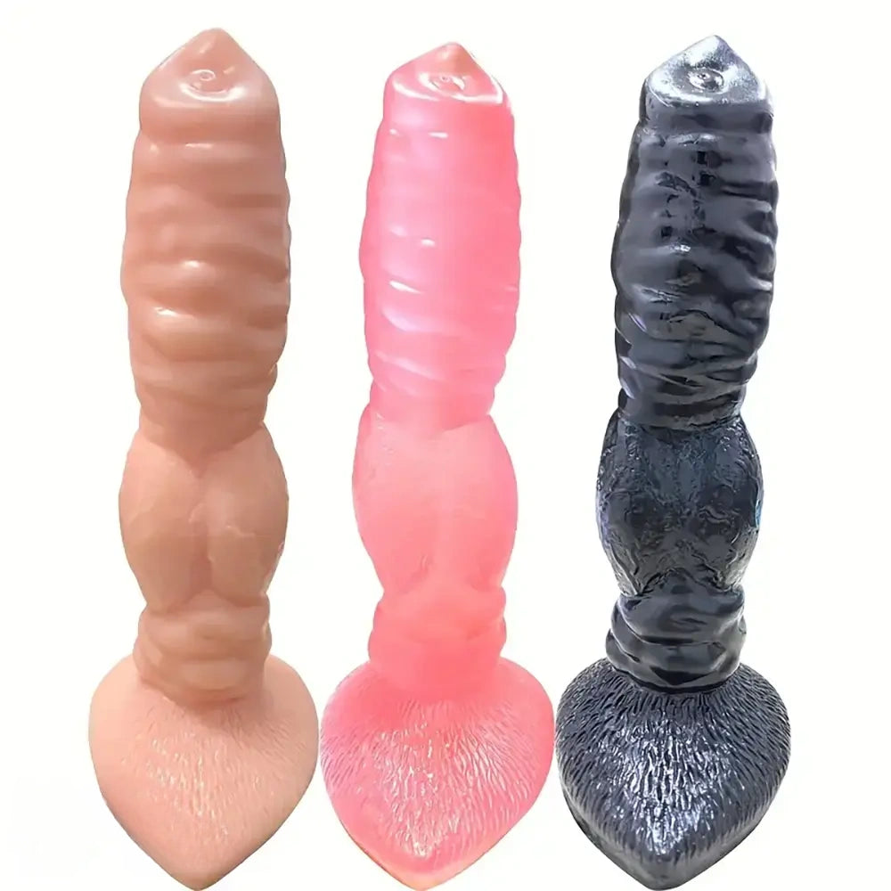 8.07in Realistic Animal Dog Knot PVC Fantasy Dildo For Women Men