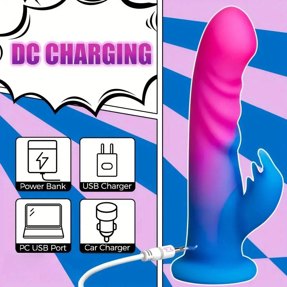 8.07in Realistic Dildo Vibrator 10 Thrusting Modes Consolador For Clit Sex