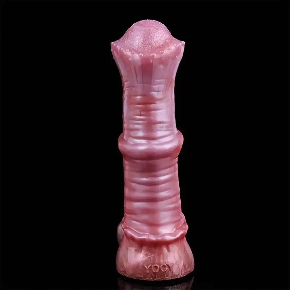 8.07in Realistic Horse Silicone Penis Sleeve Dildo With Testicle Ring