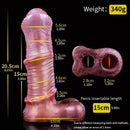 8.07in Realistic Horse Silicone Penis Sleeve Dildo With Testicle Ring