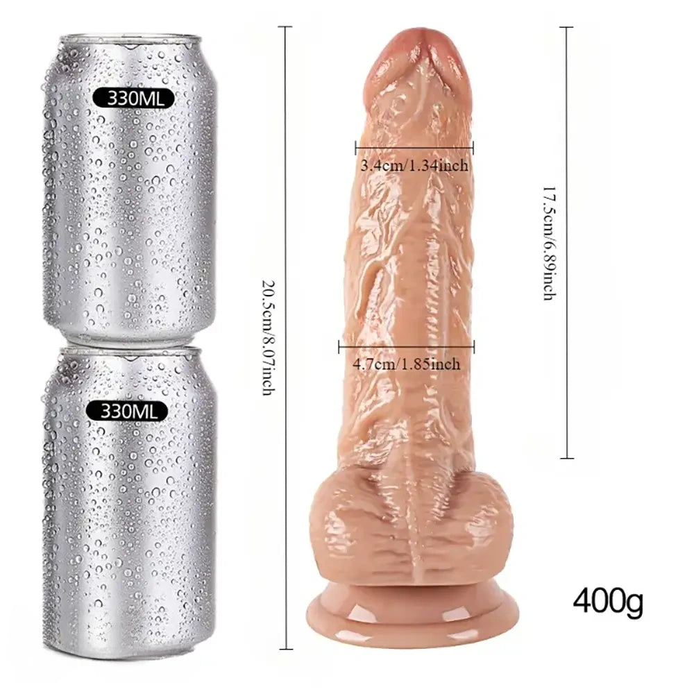 8.07in Realistic PVC Dildo With Suction Cup For G-Spot Stimulation