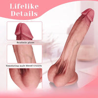 8.07in Realistic Silicone Penis Simulator Soft Fleshy Texture Dildo