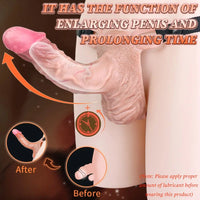 8.07in Realistic Strap on Penis Extender Cock Sleeve Dildo Stretchable Cock Ring