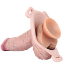 8.07in Realistic Strap on Penis Extender Cock Sleeve Dildo Stretchable Cock Ring
