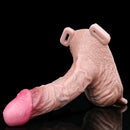 8.07in Realistic Strap on Penis Extender Cock Sleeve Dildo Stretchable Cock Ring