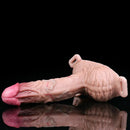 8.07in Realistic Strap on Penis Extender Cock Sleeve Dildo Stretchable Cock Ring