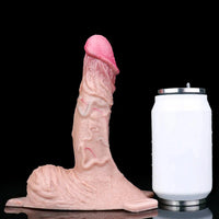 8.07in Realistic Strap on Penis Extender Cock Sleeve Dildo Stretchable Cock Ring