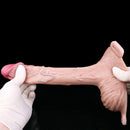 8.07in Realistic Strap on Penis Extender Cock Sleeve Dildo Stretchable Cock Ring