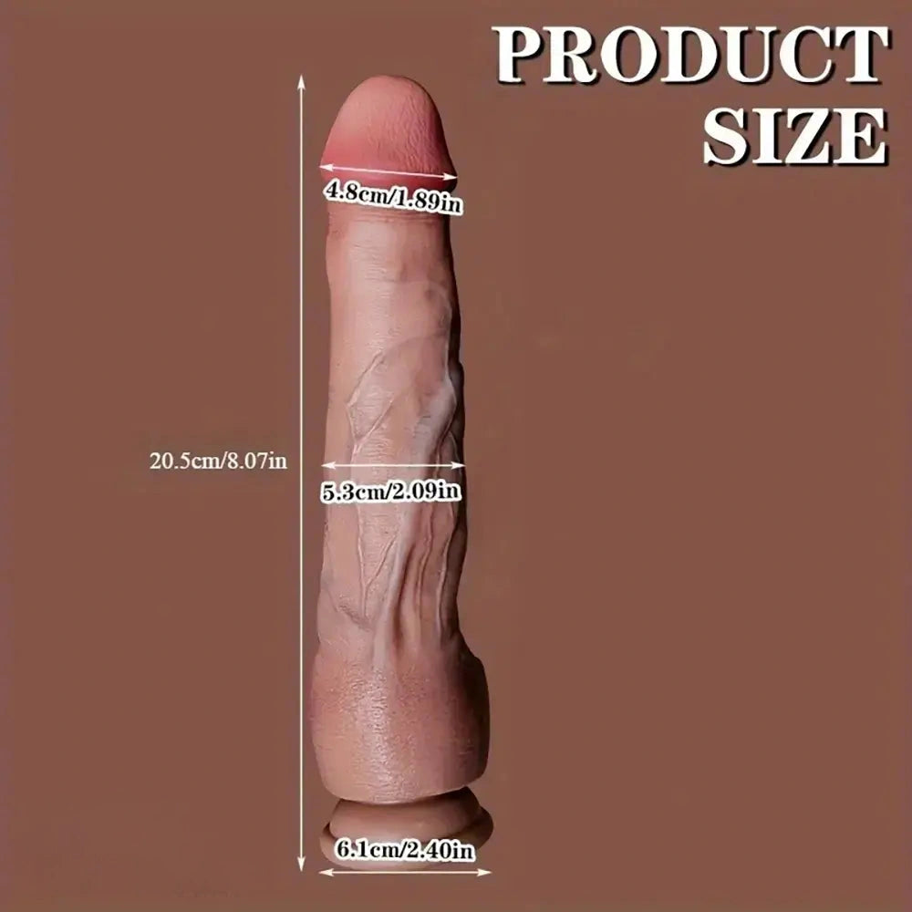 8.07in Realistic Thick Silicone Penis Lifelike Texture Flexible G-Spot Dildo