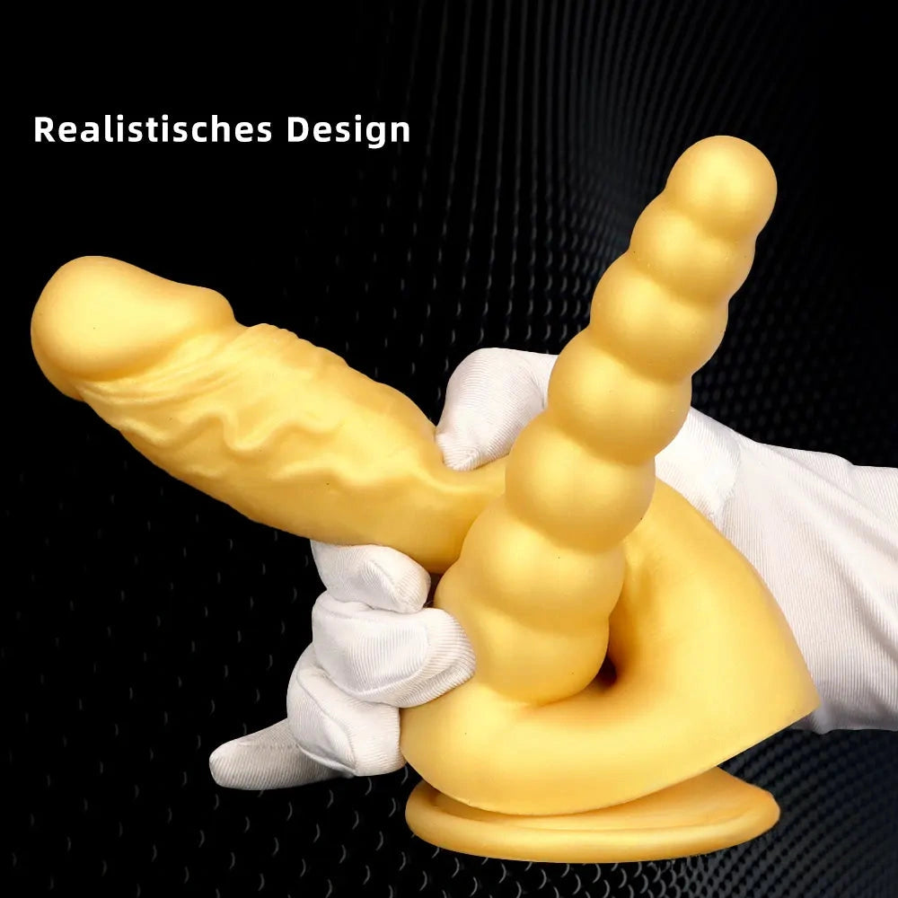 8.07in Silicone Big Soft Dildo Double Heads Dildo Butt Plug Love Toy