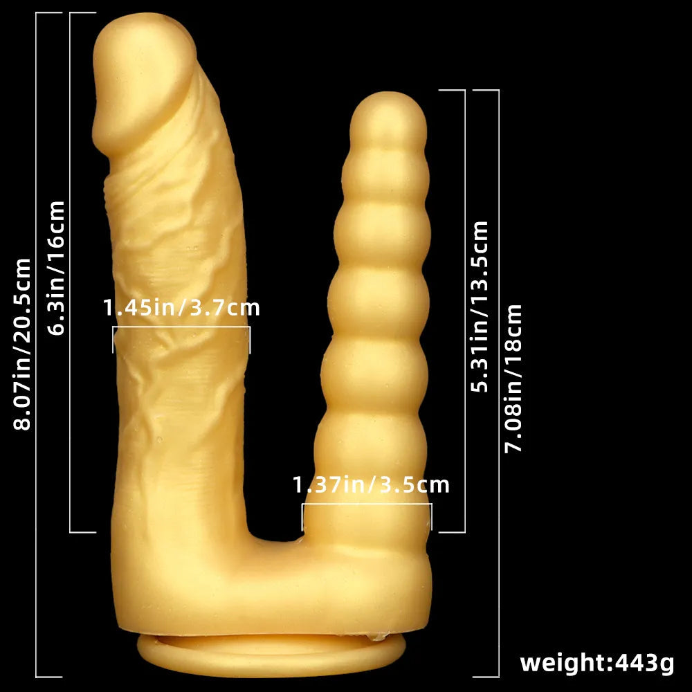 8.07in Silicone Big Soft Dildo Double Heads Dildo Butt Plug Love Toy
