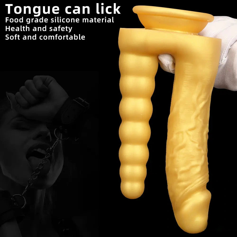8.07in Silicone Big Soft Dildo Double Heads Dildo Butt Plug Love Toy