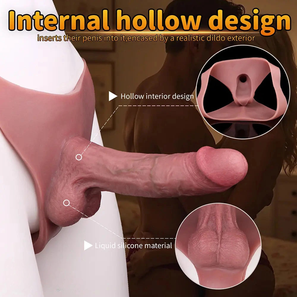 8.07in Silicone Big Strapon Hollow Dildo With Glans Penis For Big Cock