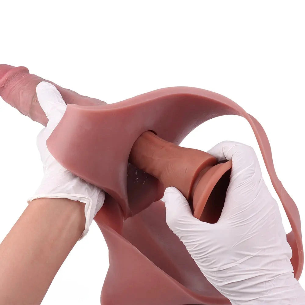 8.07in Silicone Big Strapon Hollow Dildo With Glans Penis For Big Cock