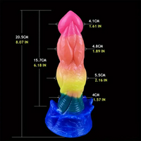 8.07in Silicone Fantasy Monster Big Soft Dildo For G-Spot Anal Stimulation