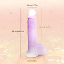 8.07in Silicone With Infrared Sensor Two-color Gradient Vibrating Dildo
