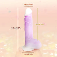 8.07in Silicone With Infrared Sensor Two-color Gradient Vibrating Dildo