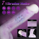 8.07in Silicone With Infrared Sensor Two-color Gradient Vibrating Dildo