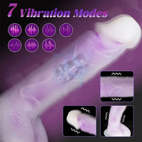 8.07in Silicone With Infrared Sensor Two-color Gradient Vibrating Dildo